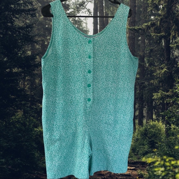 90s green abstract print romper - Picture 5 of 5